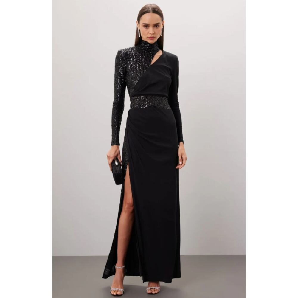 One33 Social Black Sequin Crepe Dress Size 6
